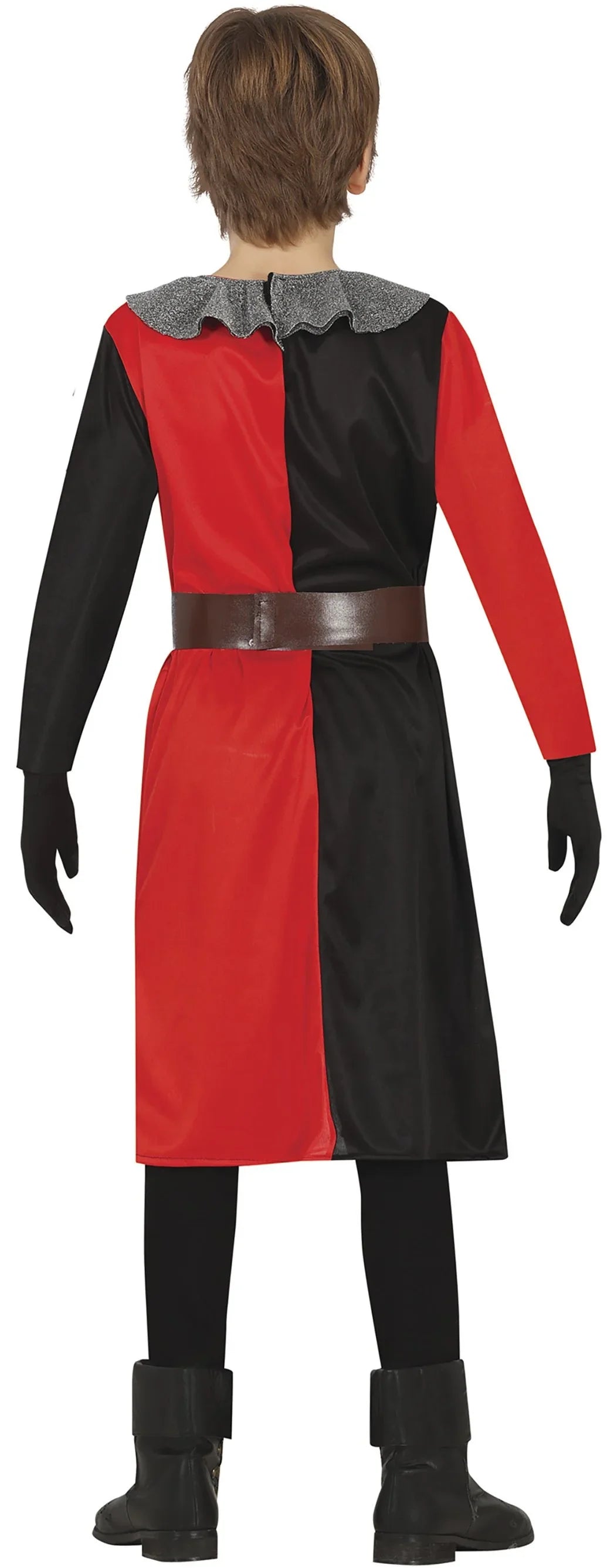 Disfraz de Caballero Medieval Rojo y Negro para Niño Caballeros y Cruzados Medievales Guirca